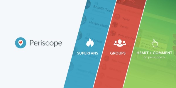 Periscope oznámil tri nové spôsoby, ako sa spojiť s vašim publikom a komunitami na Periscope - so superfanúšikmi, skupinami a prihlásením sa na Periscope.tv.