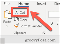 Tlačidlo Microsoft Word Cut