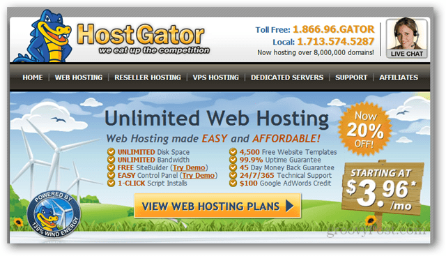 hostgator, z Floridy pre web