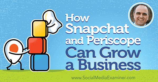 Ako môžu spoločnosti Snapchat a Periscope rozvíjať podnikanie vďaka poznatkom od Johna Kaposa v podcaste Social Media Marketing Podcast.