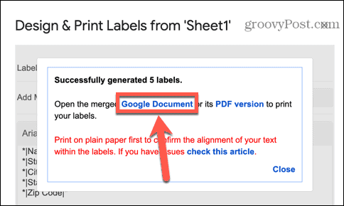dokument google sheets