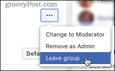 Odkaz na opustenie skupiny Facebook