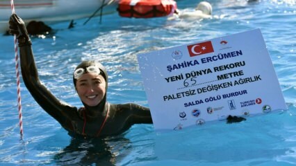Şahika Ercümen prekonala svetový rekord klesnutím na 65 metrov!
