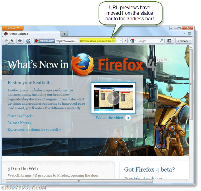 screenshot Firefox 4 beta