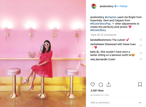 Vytvorte príbeh s farebným príbehom Instagram, krok 7, ktorý zobrazuje hotový príspevok.