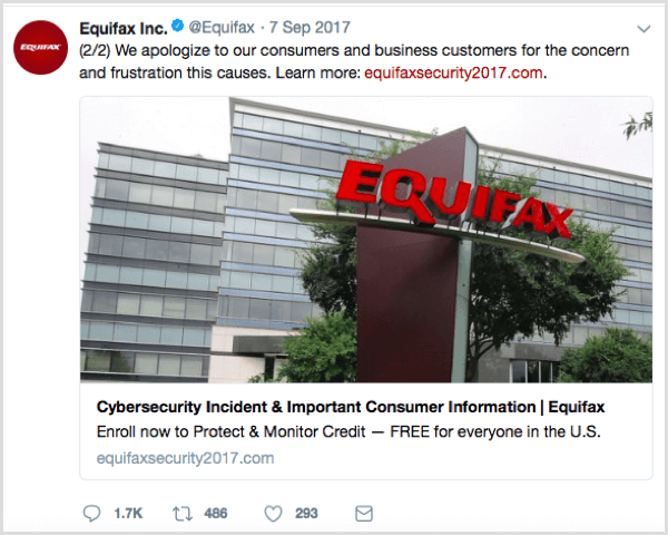 Sociálny príspevok Equifax so správnou adresou URL,
