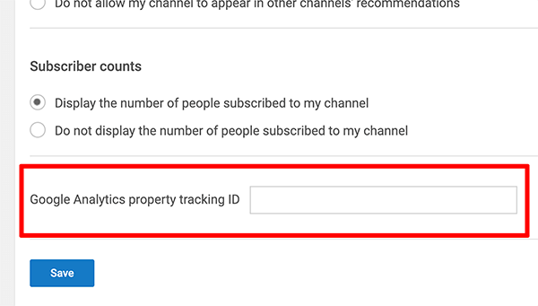 Google Analytics, ako pripojiť ID sledovania vlastníctva k kanálu YouTube, krok 2