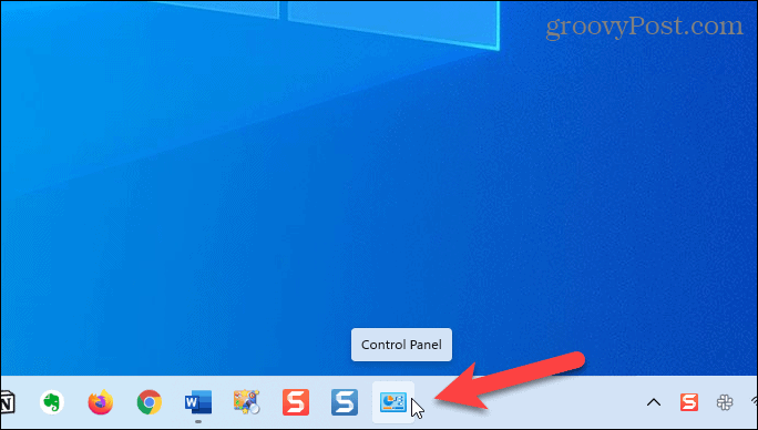 Ovládací panel na paneli úloh v systéme Windows 11