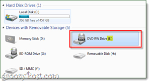 nájsť písmeno jednotky DVD