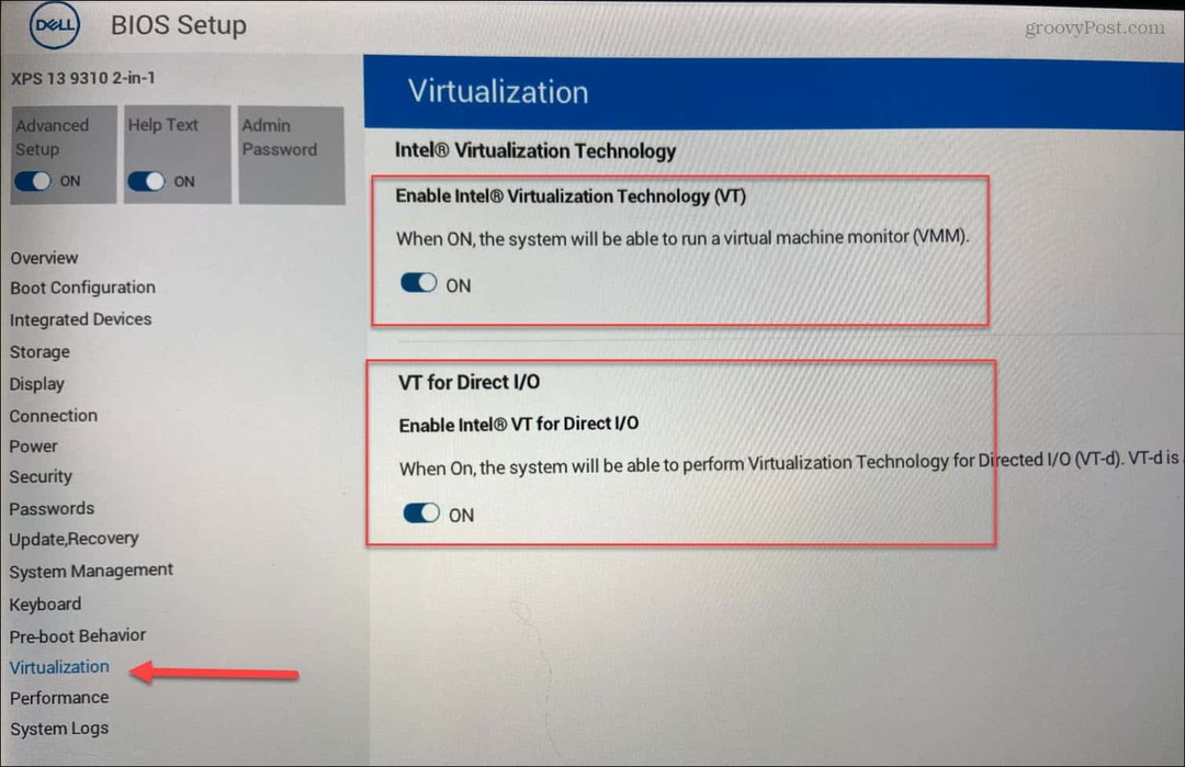 BIOS Povoliť virtualizáciu