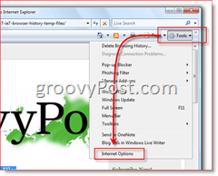 Automaticky vymazať vyrovnávaciu pamäť a históriu prehliadača Internet Explorer 9 alebo 10 pri ukončení