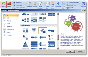 Microsoft Word 2007 Insert Smartart