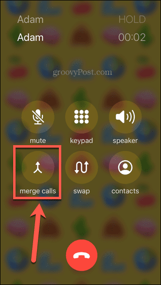 zlúčiť hovory iphone