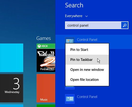 Windows 8.1 Vyhľadávanie