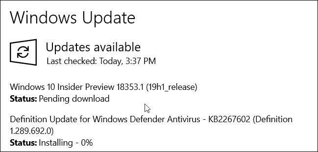Windows 10 19H1 Zostaviť 18353
