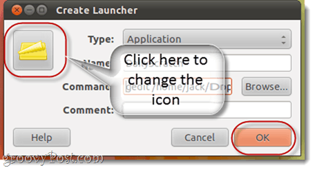 vytvoriť launcher v Ubuntu