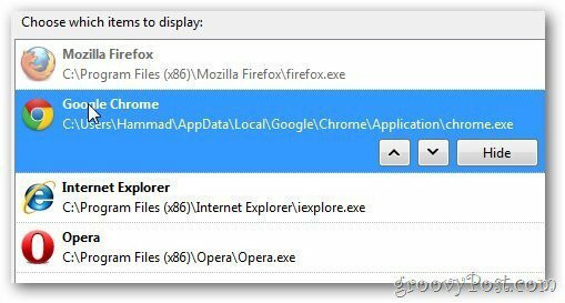 Prehliadač Google Chrome je otvorený s objednávkou
