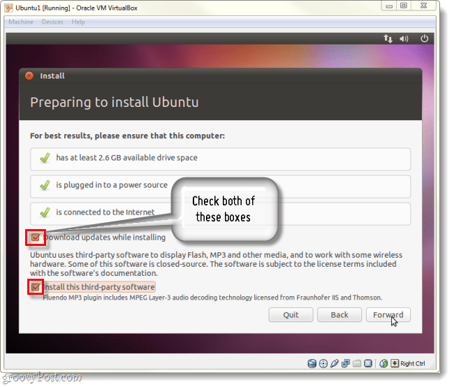 Stiahnite si aktualizácie a nainštalujte softvér tretích strán pri inštalácii Ubuntu
