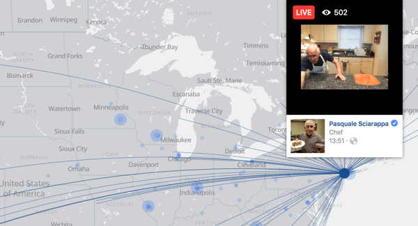 Mapa Facebook Live uľahčuje používateľom vyhľadávať živé video vysielania po celom svete.