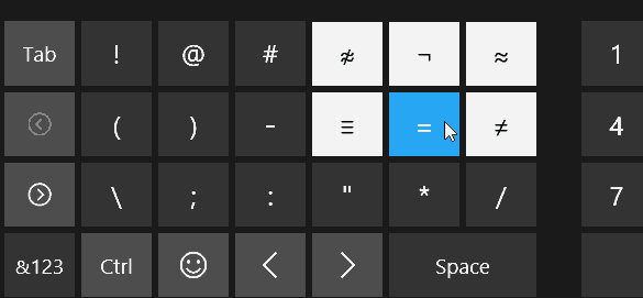 alternatívne symboly klávesnice
