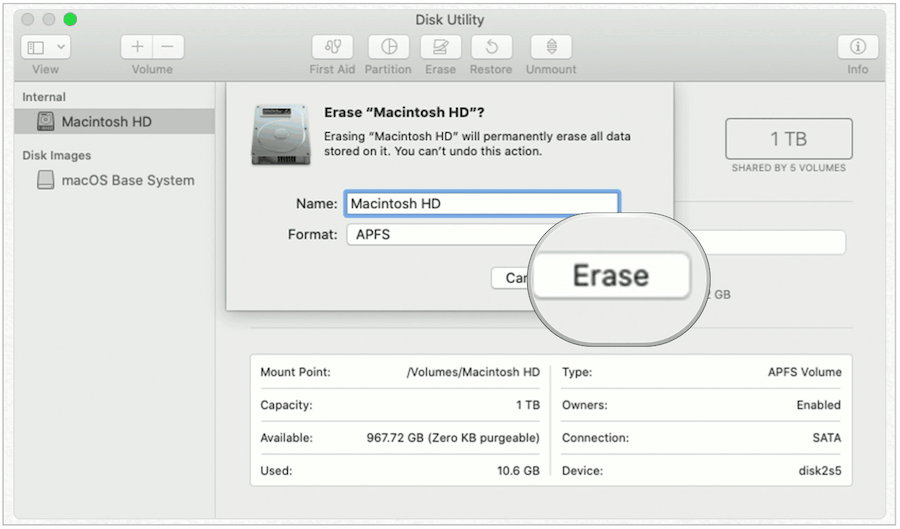 Vymazať disk Mac