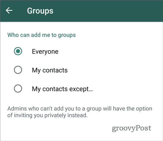 WhatsApp prestal pridávať do skupín všetkých (2)