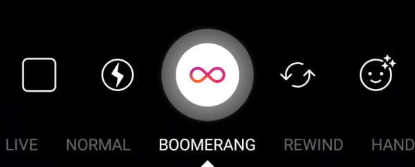 Pomocou funkcie Boomerang premeníte sériu fotografií na opakované video.