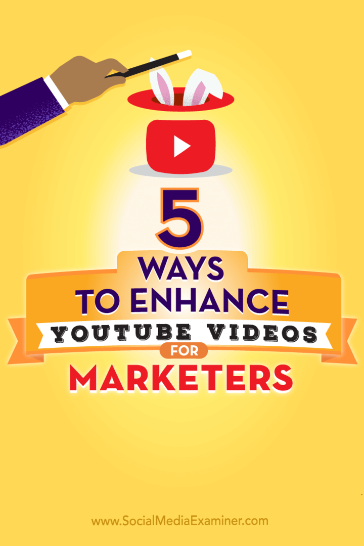 5 spôsobov, ako vylepšiť videá z YouTube pre marketingových pracovníkov: prieskumník sociálnych médií