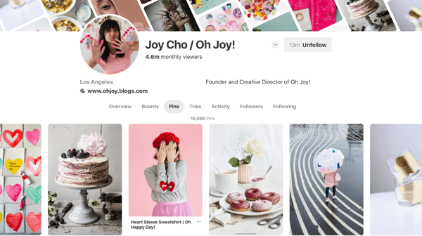 Tipy, ako vylepšiť dosah Pinterestu, príklad 6, príklad Joy Cho Pinterest pinov