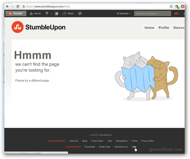 stumbleupon centrum pomoci nenájdené