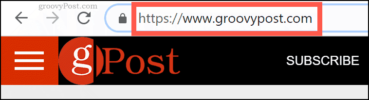 Názov domény groovyPost.com v paneli s adresou Chrome