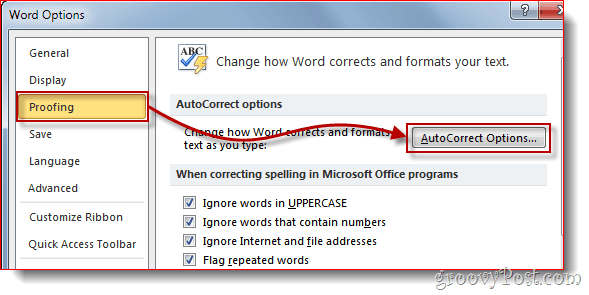 Návod na použitie programu Word 2010 AutoCorrect na automatické nahradenie slov alebo pridanie symbolov nad rámec základných latinských znakov