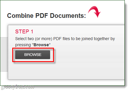 vyhľadajte súbory PDF, ktoré chcete nahrať a skombinovať