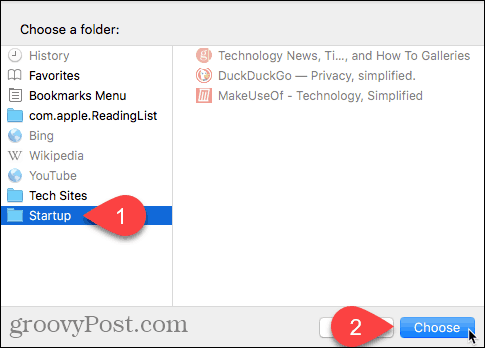 Vyberte dialógové okno priečinka v prehliadači Safari na počítačoch Mac