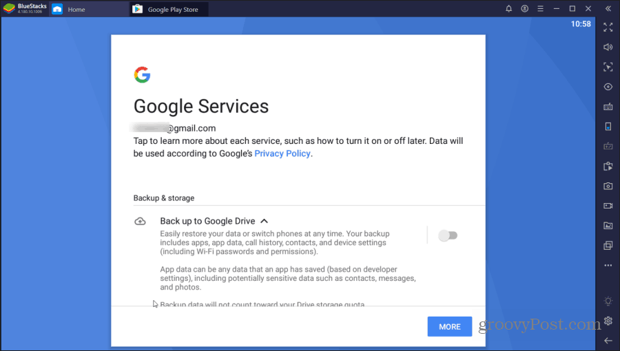 bluestacks google services