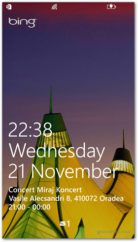 Windows Phone 8 - rýchly stav obrazovky uzamknutia