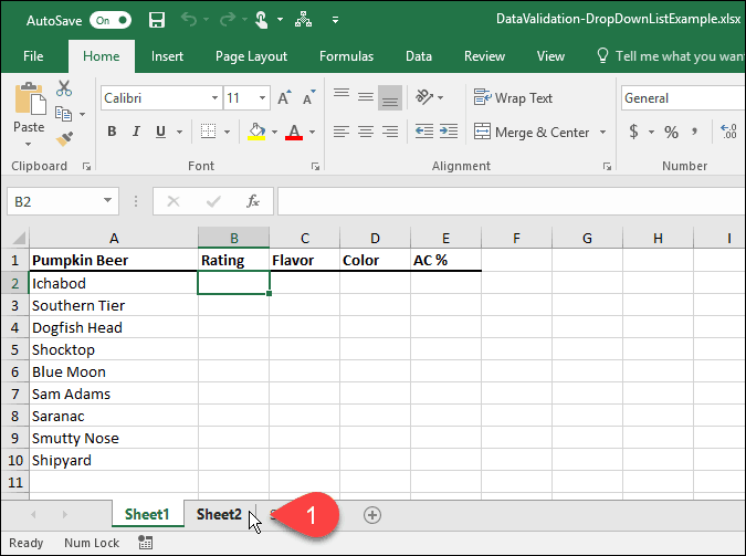 Ako vytvoriť rozbaľovacie zoznamy pomocou overenia údajov v programe Microsoft Excel