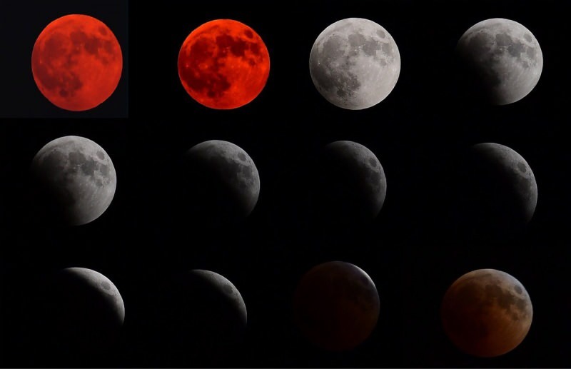 budú vidieť v rôznych farbách počas fázy zatmenia Mesiaca