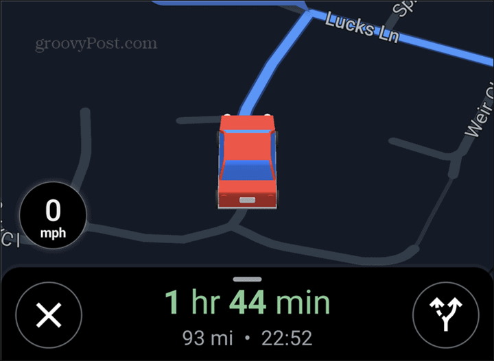 Symbol auta Google Maps červený