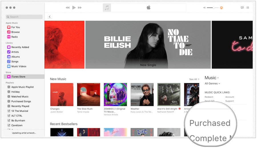 iTunes zakúpené v počítačoch Mac