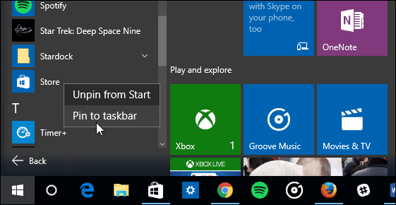 1 Windows 10 Ponuka Štart