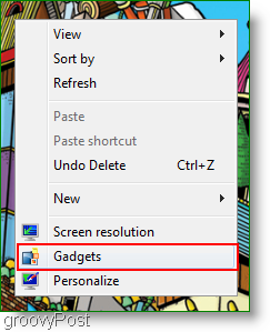 windows 7 feed čítačky gadgets prístup kontextové menu