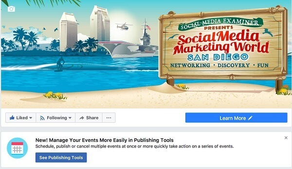 Facebook uľahčuje správu udalostí na Facebooku zo stránky v Publishing Tools.