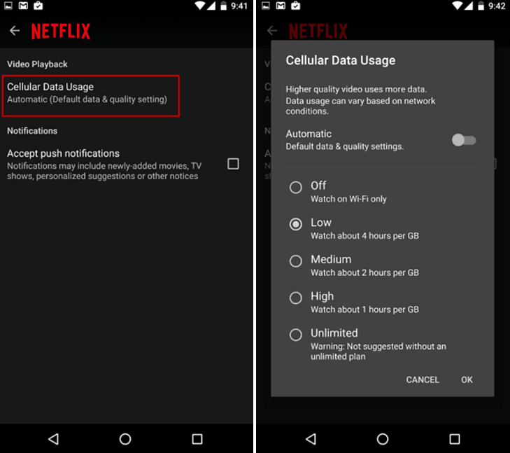 Obmedzte používanie údajov Netflix v systéme Android alebo iPhone, aby ste sa vyhli poplatkom za nápoje