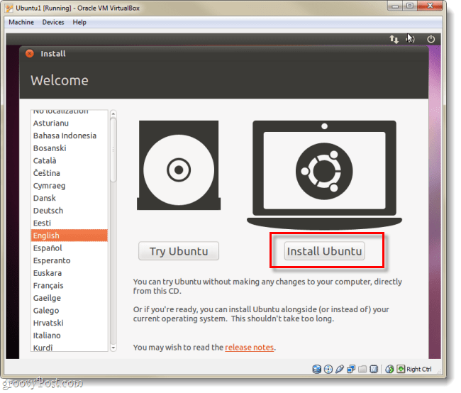 nainštalovať ubuntu 