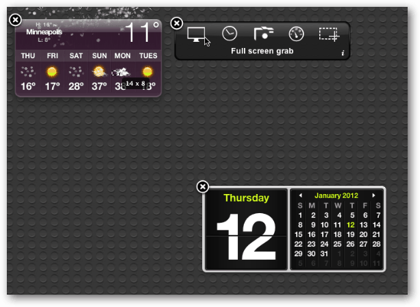 Dashboard Calendar OS X
