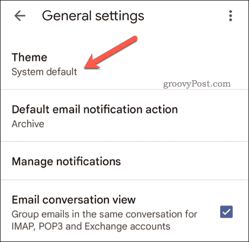 Vyberte tému Gmail pre mobil
