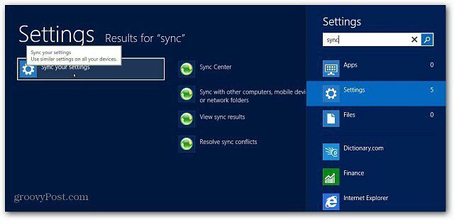 Ako spravovať funkciu synchronizácie Windows 8