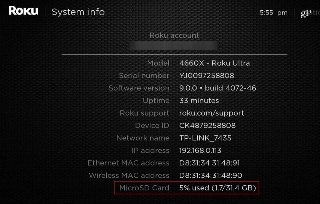 Karta microSD systému Roku_Ultra