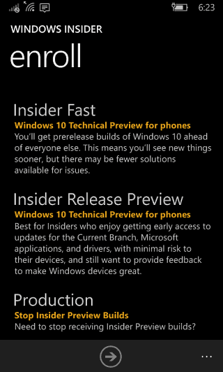 Windows 10 Mobile Insider Ukážka Uvoľnenie